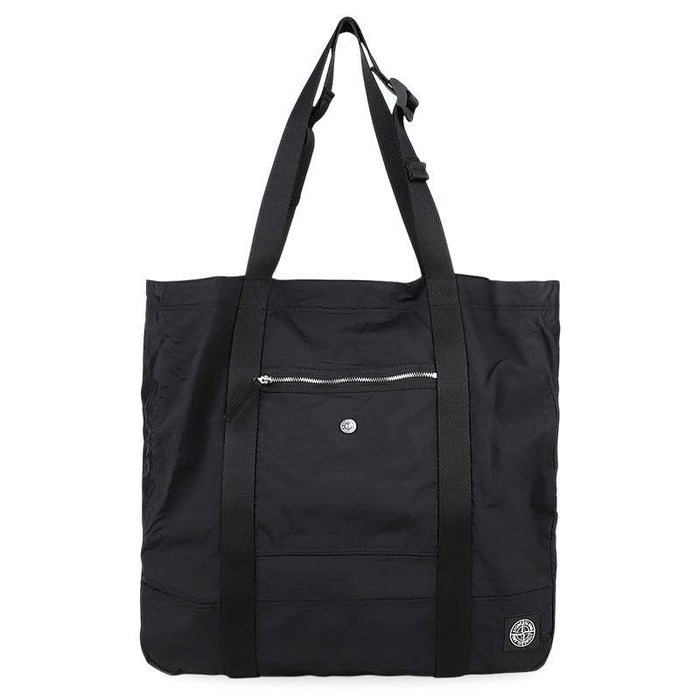 STONE ISLAND Econyl Coated Nylon Metal Tote Bag Black