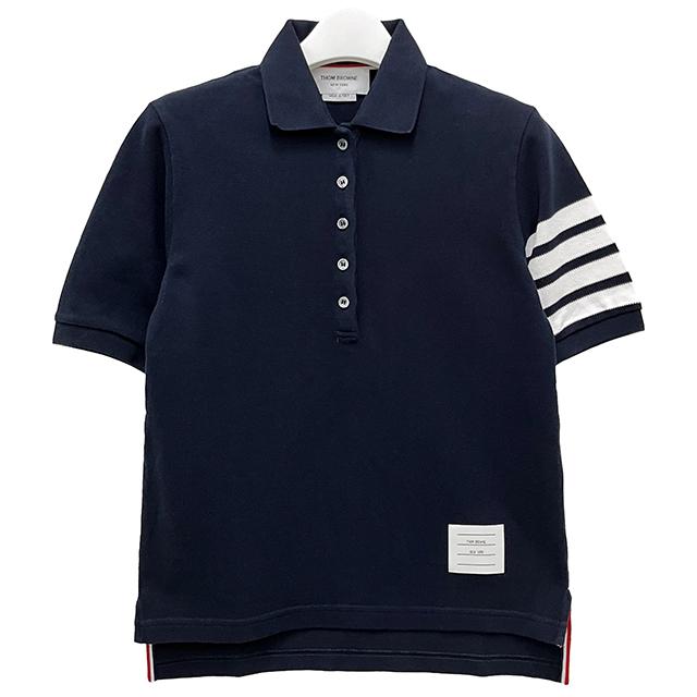 THOM BROWNE Classic 4-Bar Armband Piqué Polo T-Shirt Navy