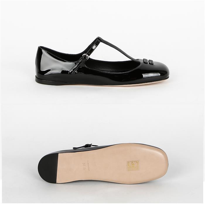 Miu Miu Patent Leather Ballerina Flats 5F136E 069 F0002