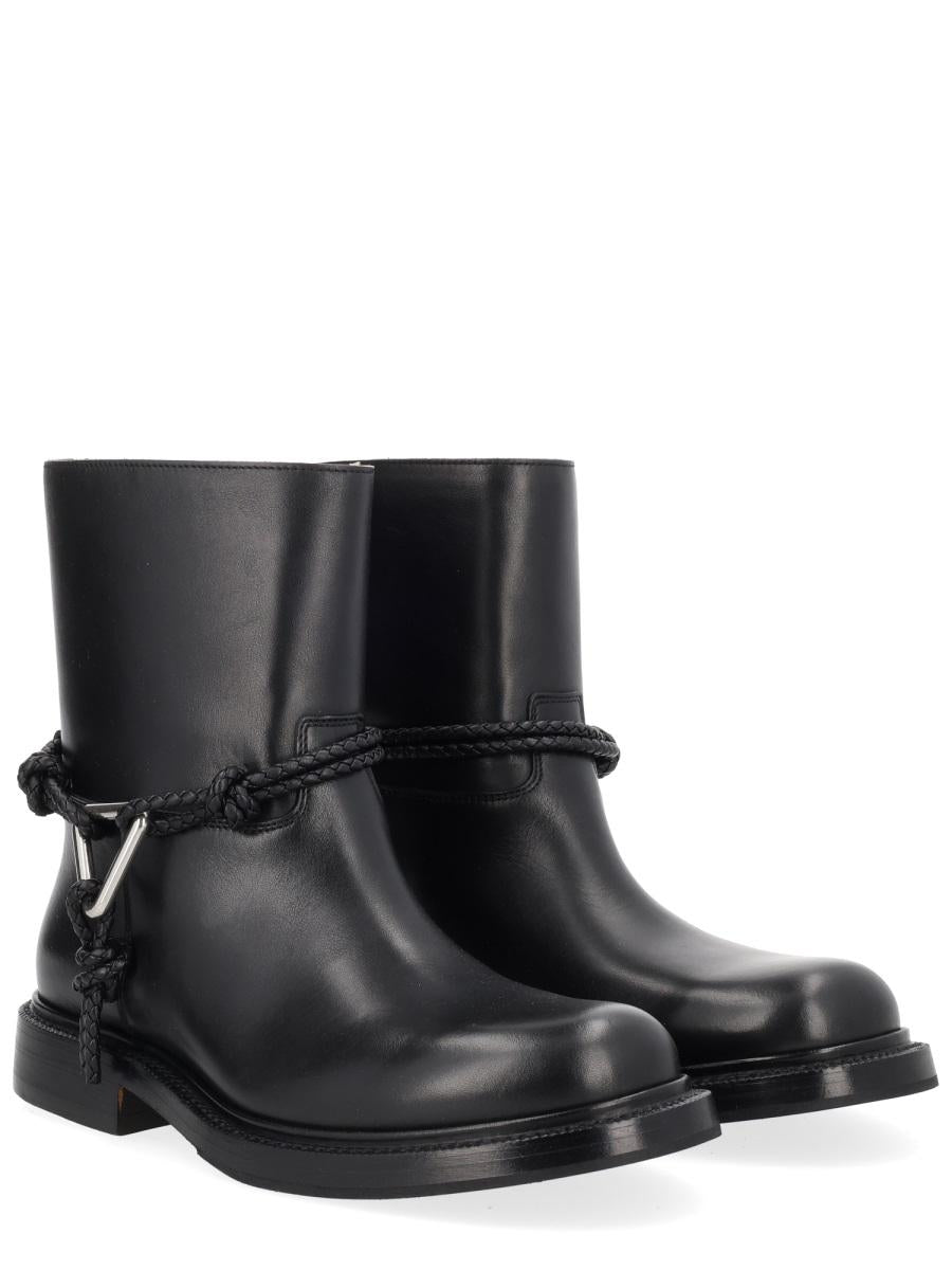 Bottega Veneta Black Leather Ankle Boots