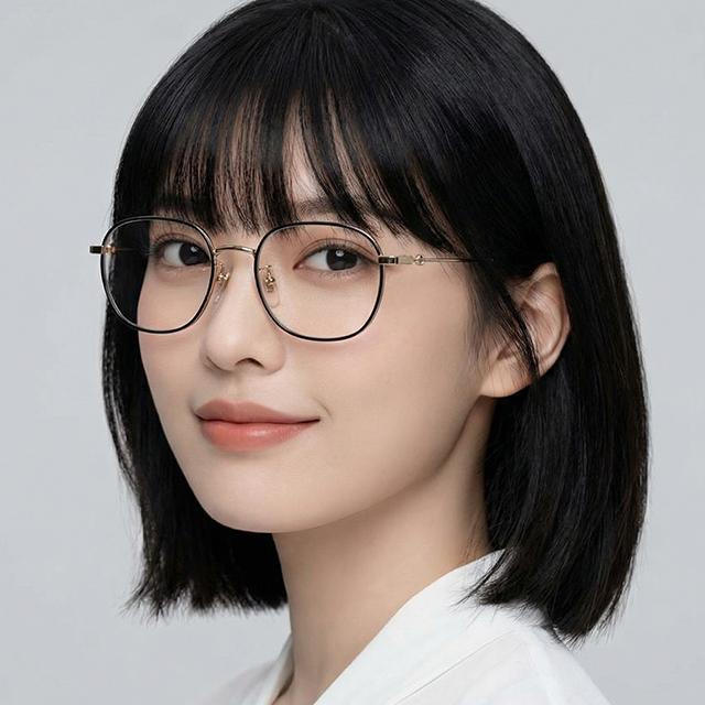 GUCCI Retro Metal Square Eyeglass Frames Gold Unisex