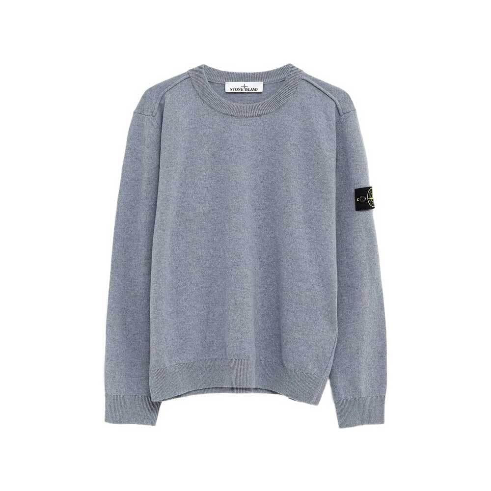 STONE ISLAND Avio Blue Crewneck Knit Sweater Men 5100010