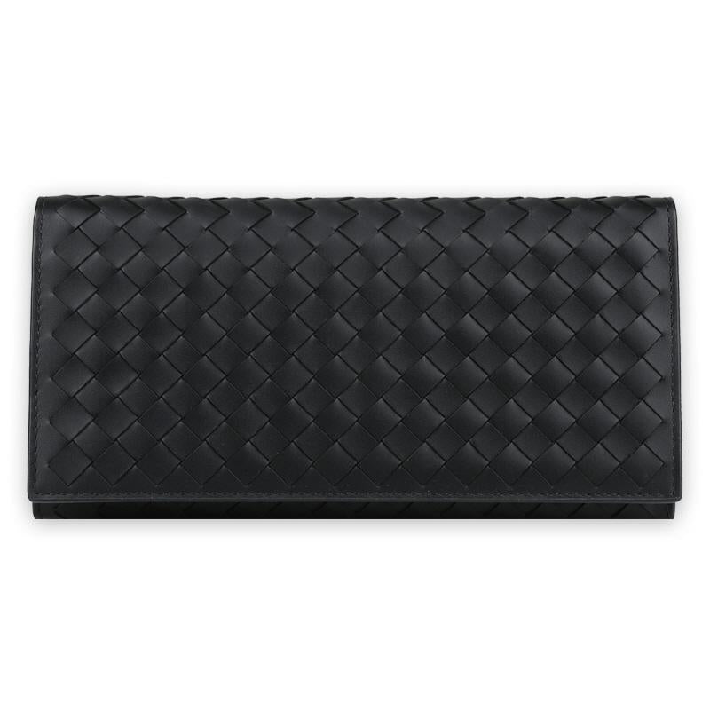 Bottega Veneta Men’s Intrecciato Black Long Wallet 577559 V47W1 1275