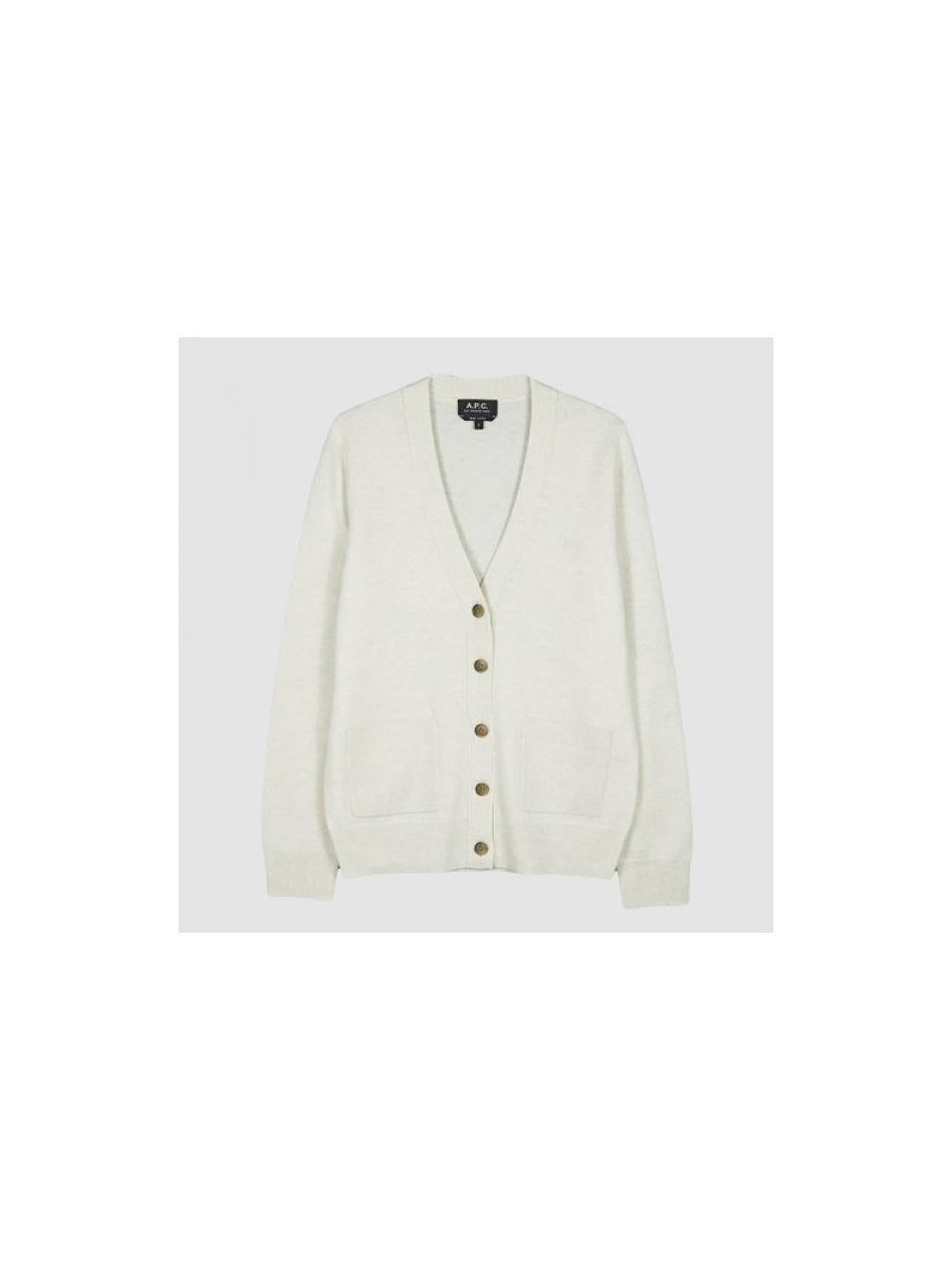 A.P.C. Louisa Wool Cardigan Round Neck Sweater