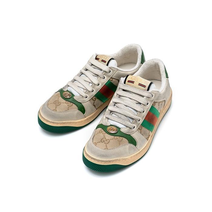 GUCCI Screener Women’s Leather Low-Top Sneakers White