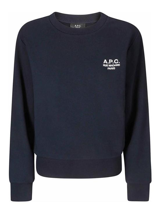 A.P.C. Long Sleeve Sweatshirt Top COHBNF27915TIQ DARK NAVY DOM