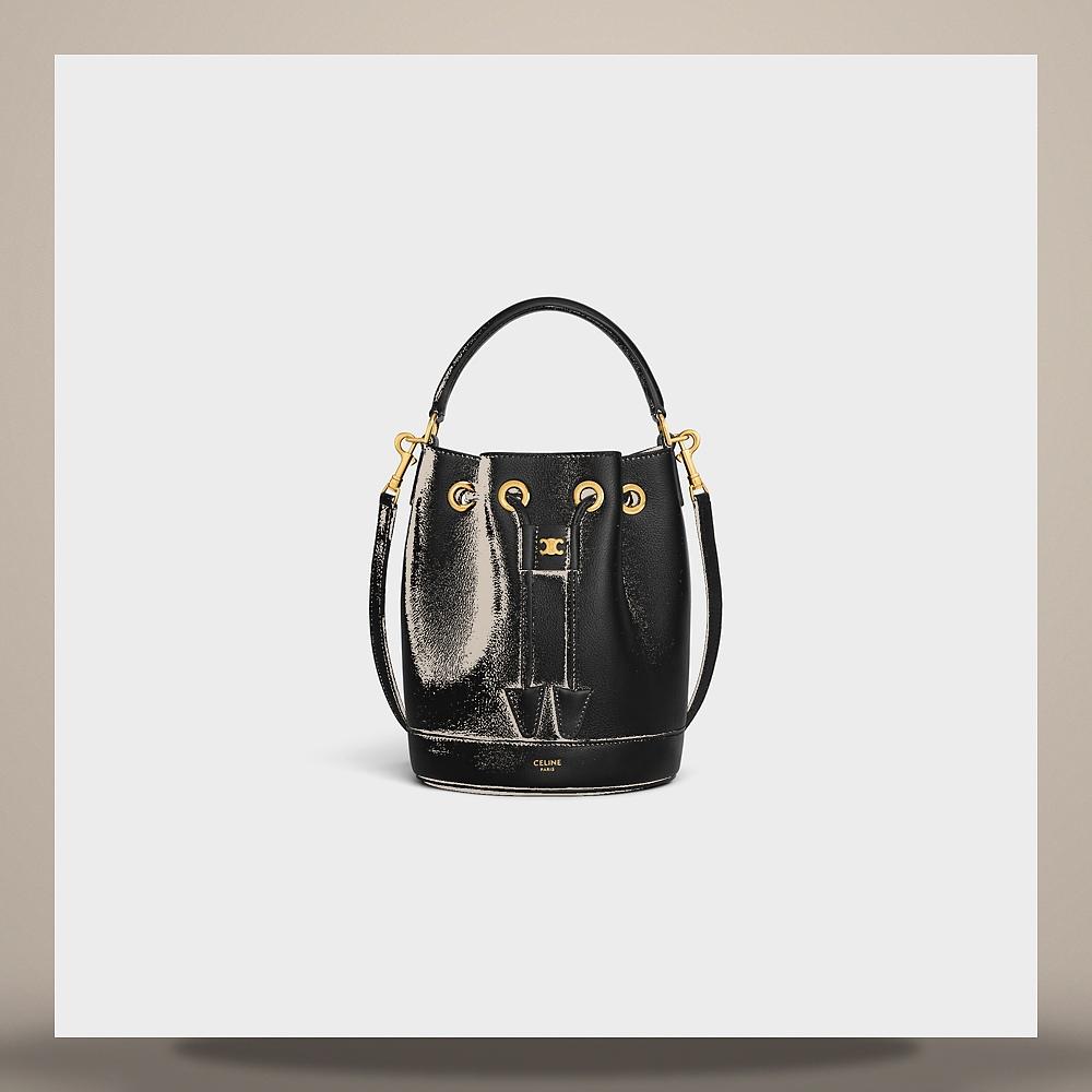 CELINE Teen Clara Supple Grained Calfskin Crossbody Bag Black 121673DPJ 38NO