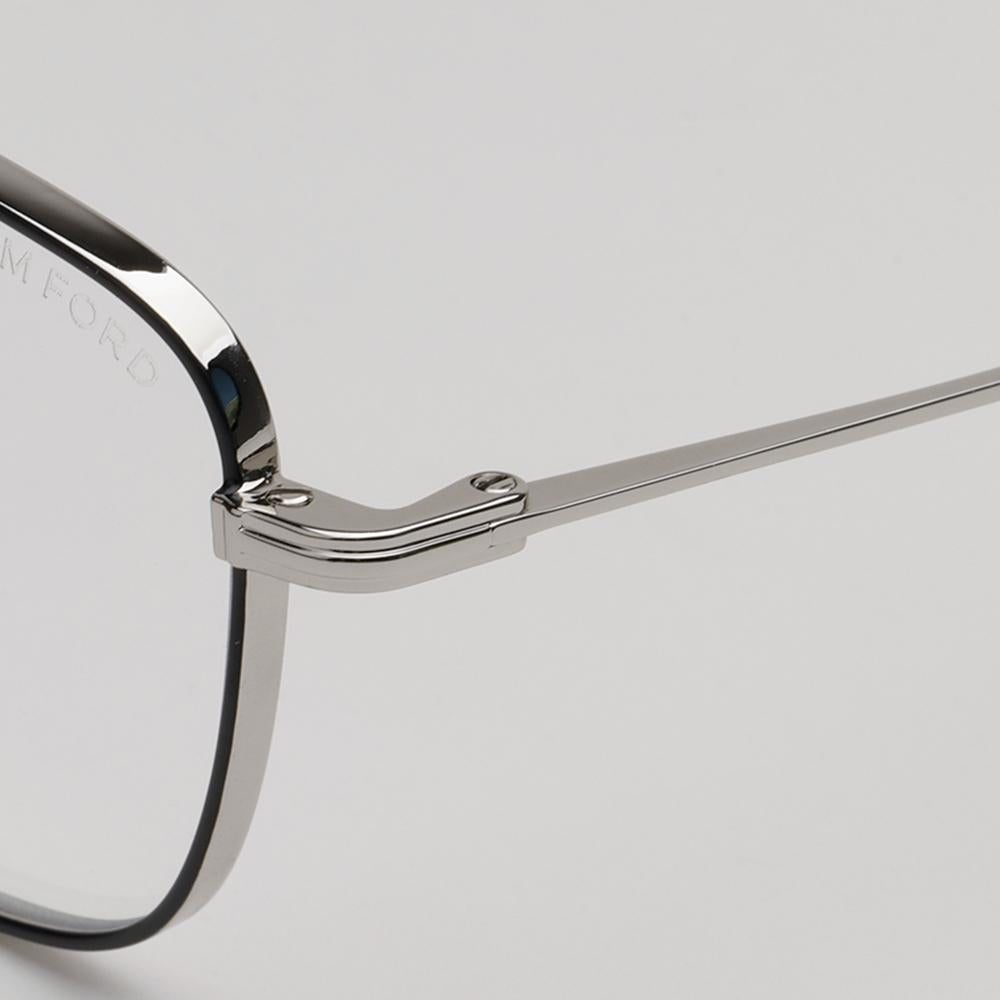 TOM FORD Blue Light Blocking Metal Square Unisex Eyeglasses Frame TF5748B 002