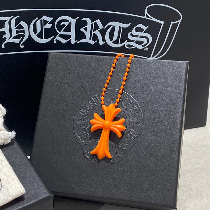 Chrome Hearts Orange CH Cross Pendant Necklace