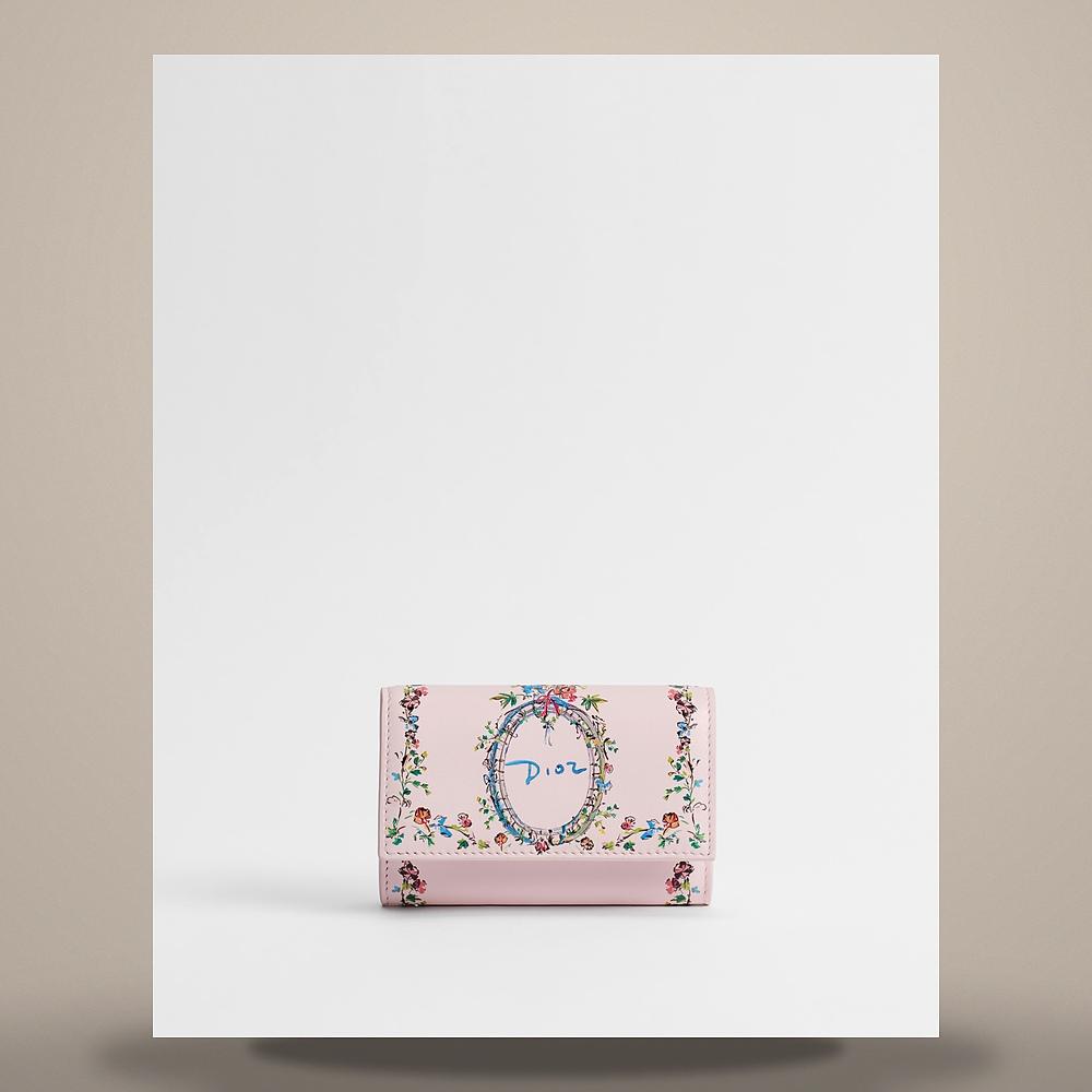 DIOR Dioriviera Arabesque Print Pink Multicolor Calfskin Card Hol S2406PUVS M19I