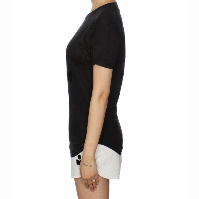 Isabel Marant KOLDI Graphic Logo T-Shirt Black Cotton