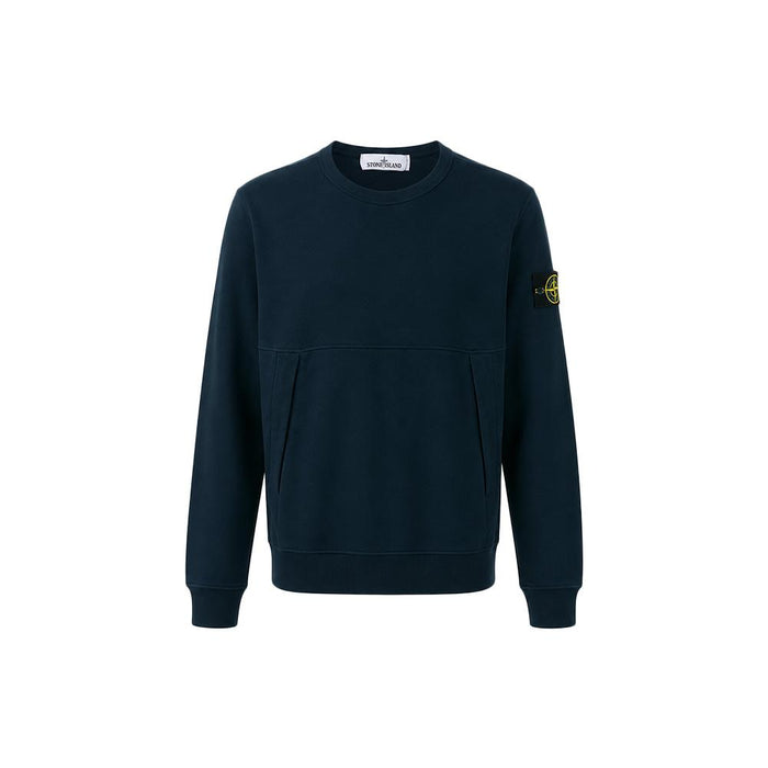 STONE ISLAND Dark Blue Woven Patch Side Pocket Sweatshirt Men