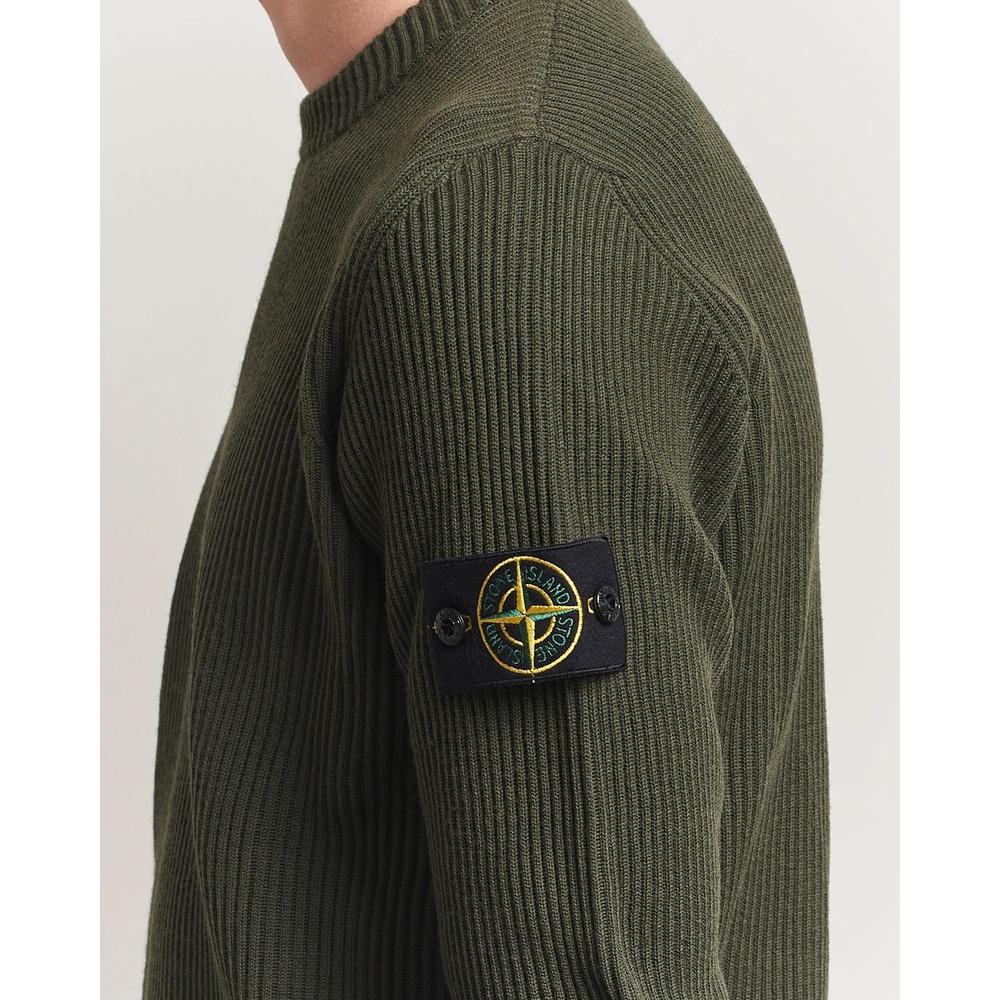 STONE ISLAND Logo Patch Wool Crewneck Sweater for Men