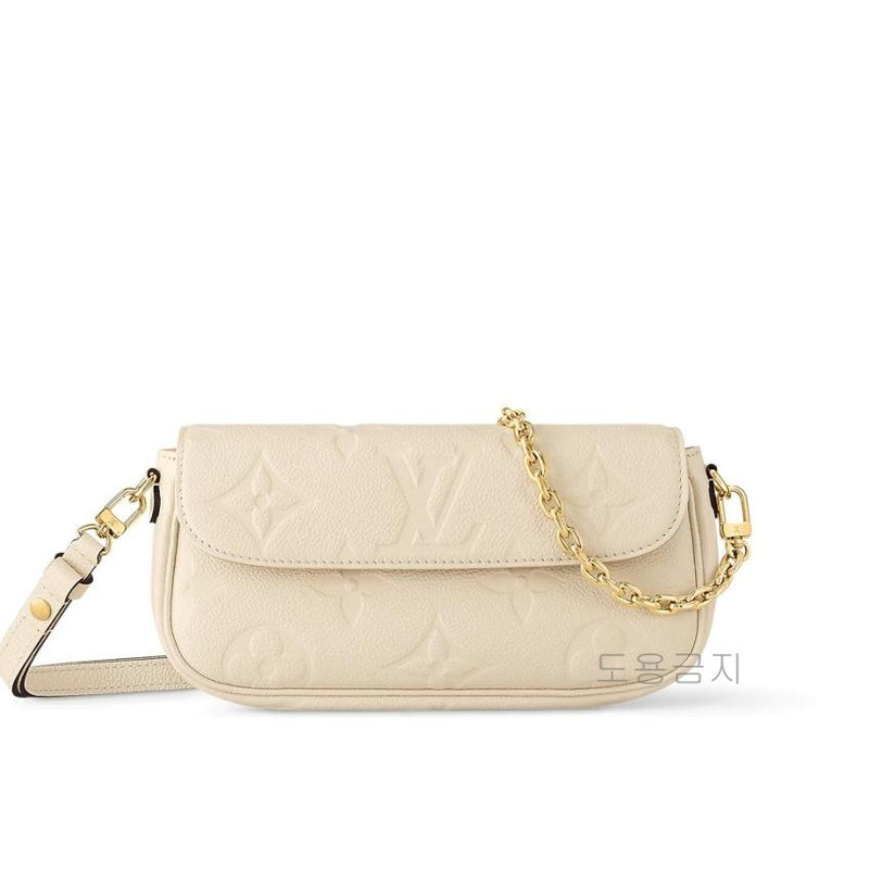 Louis Vuitton Ivy Cream Wallet on Chain Clutch Unisex Crossbody Bag