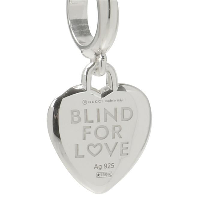GUCCI Blind For Love Hoop Earrings Silver-Tone Jewelry