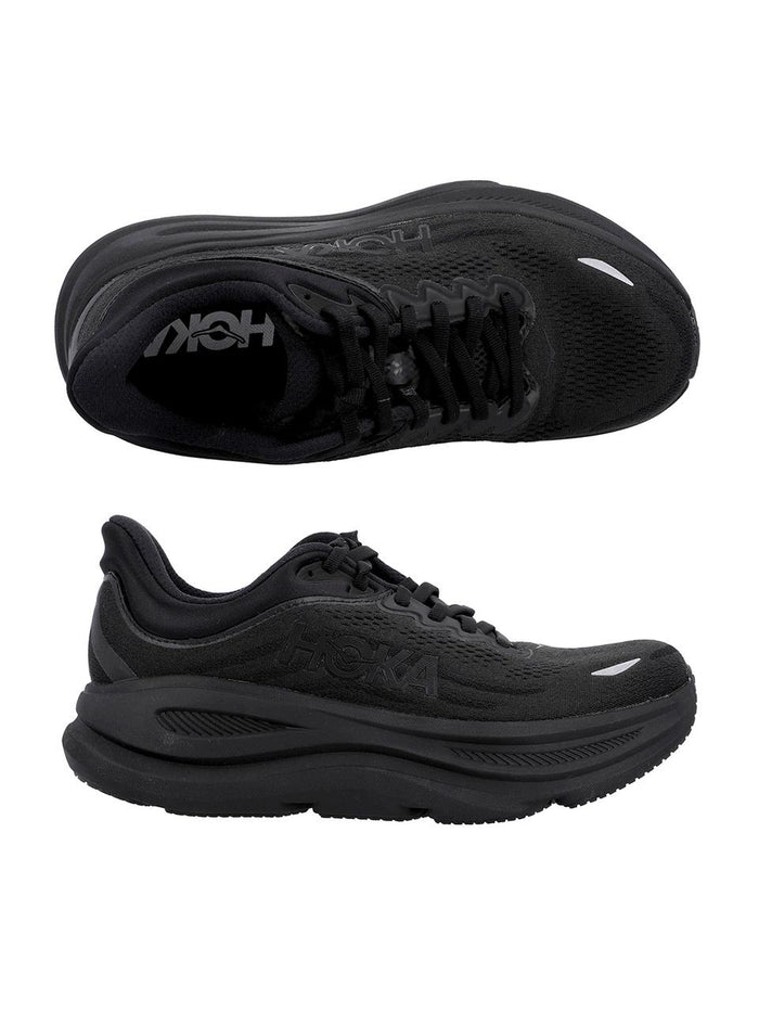 HOKA Black Leather High Top Sneakers Women