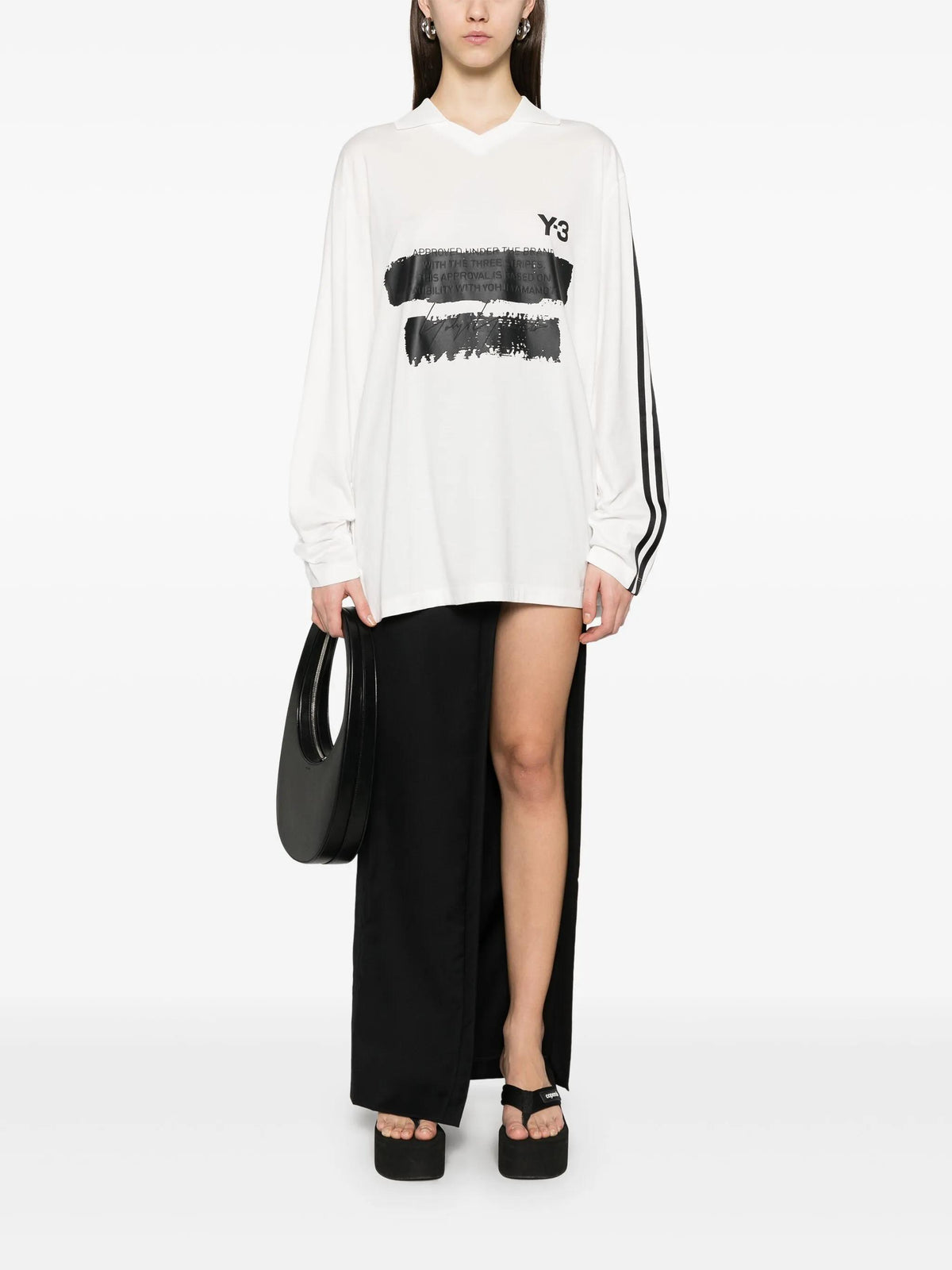 Y-3 White Graphic Logo Long Sleeve T-Shirt Unisex JM3233