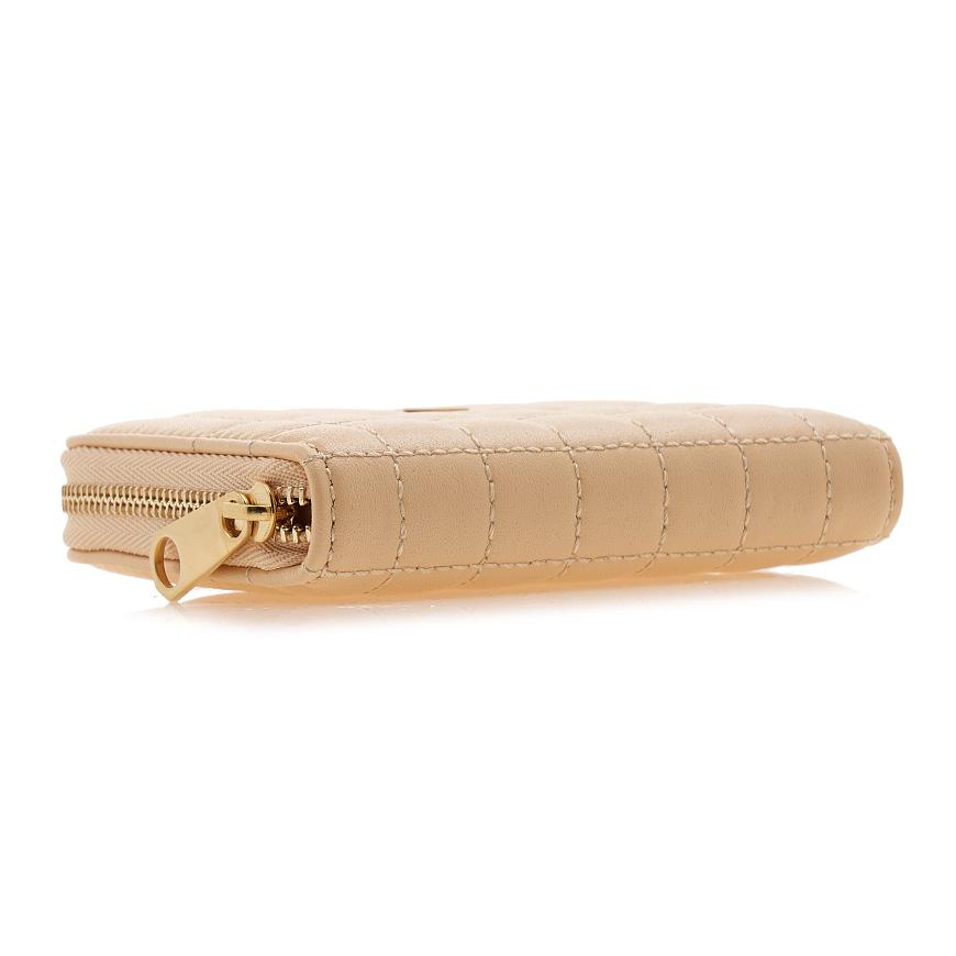 BURBERRY Lola Zip Card Wallet Leather Beige Women’s