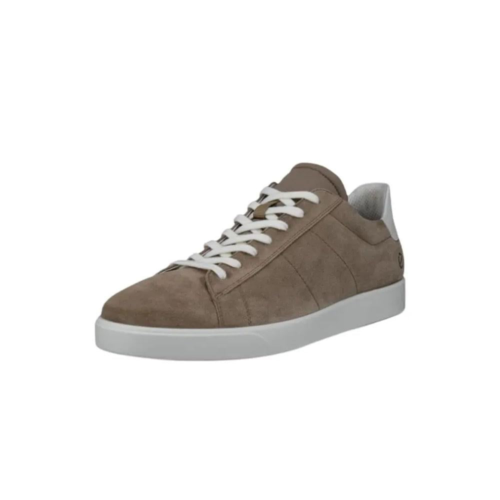 ecco Light Brown Leather Low-Top Sneakers for Men 521304 61451