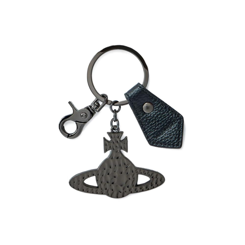 Vivienne Westwood Hammered ORB Logo Black Keyring 8203011MU OM0014 N403