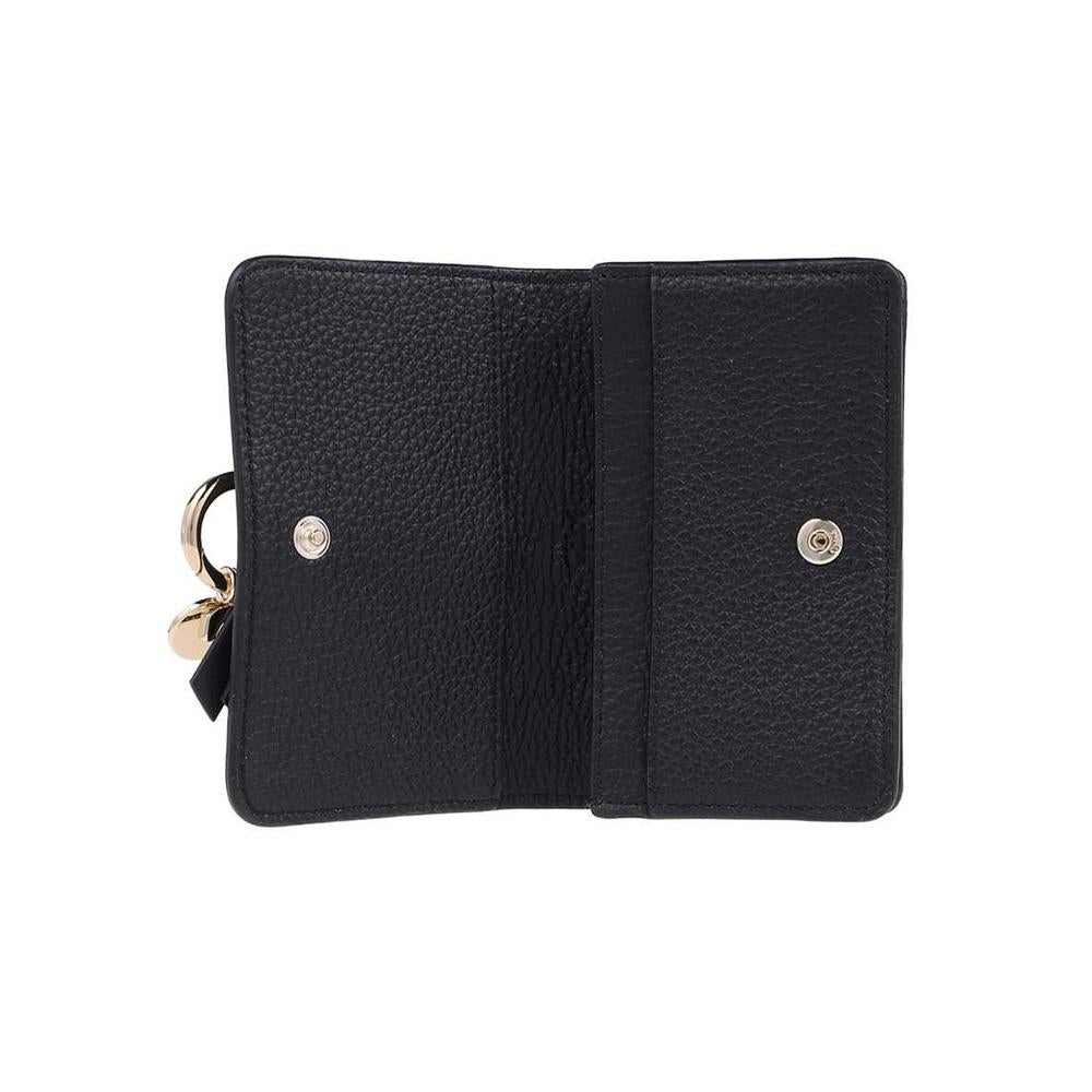 Chloe Alphabet Coin Card Holder Black Leather Wallet CHC21 WP015 F57 001