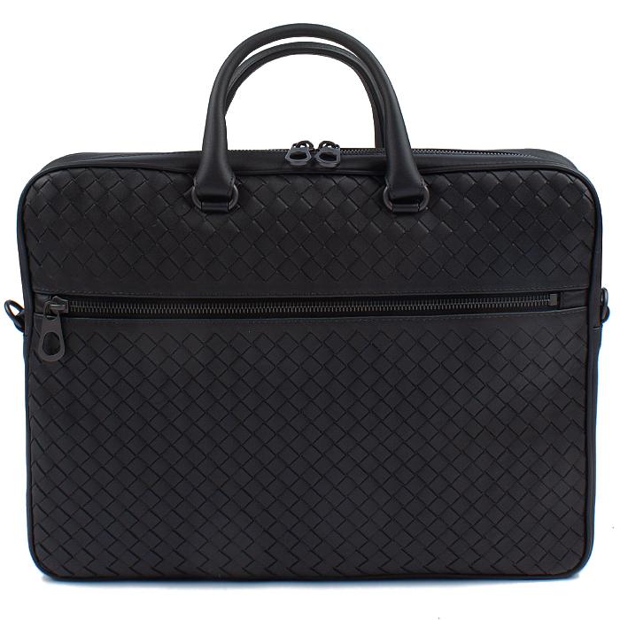 Bottega Veneta Intrecciato Leather Briefcase Black Men's