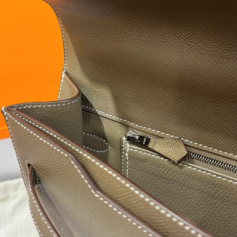 HERMES Kelly Depeches 36 Tote Bag Etoupe Unisex Leather