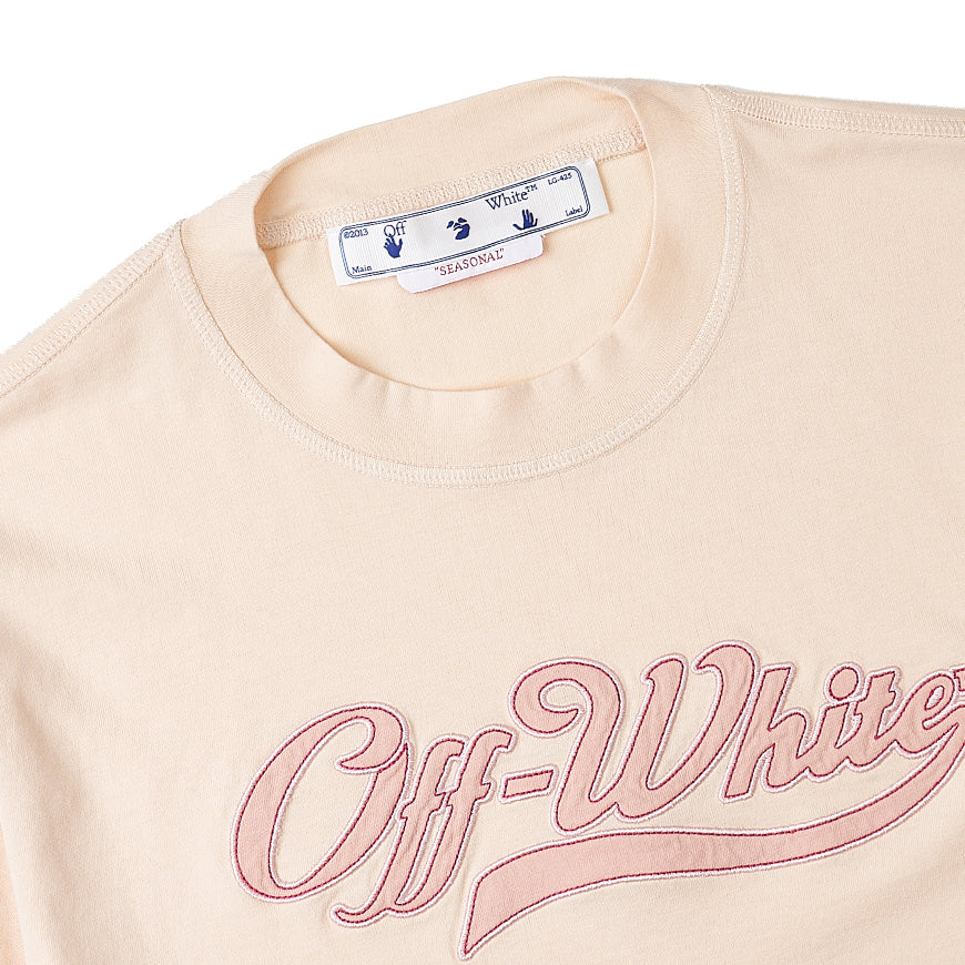 OFF WHITE Womens Baseball Rosso Crop T-Shirt