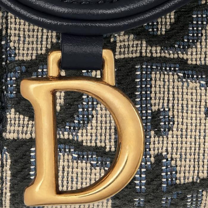 DIOR Saddle Lotus Small Wallet Blue Leather S5652CNKO M928