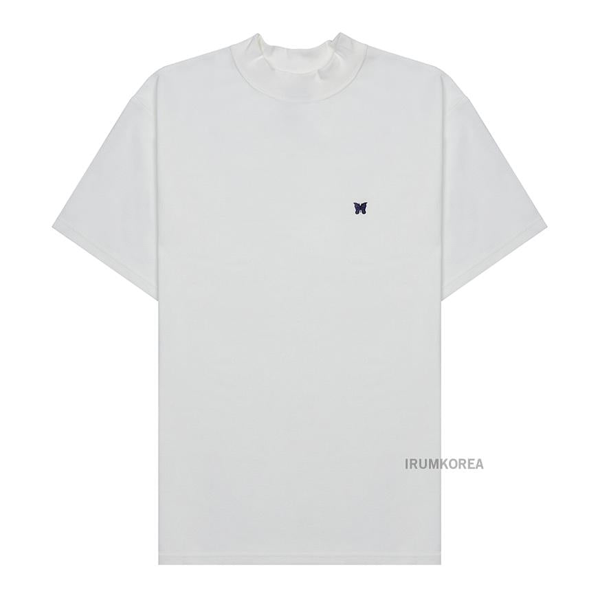 NEEDLES Men’s Mock Neck Poly T-Shirt QV353A WHITE