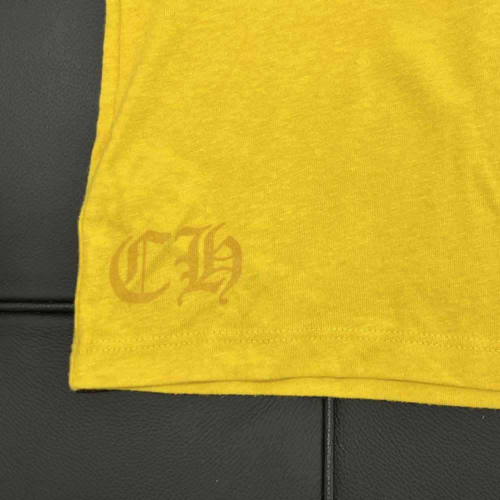 Chrome Hearts Horseshoe Roller Skate Ringer Short Sleeve T-Shirt Yellow Black