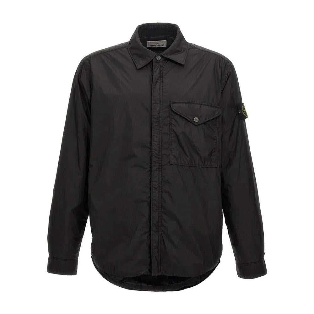 STONE ISLAND Crinkle Reps Nylon Overshirt Jacket Black Men's 8115Q0123 V0029