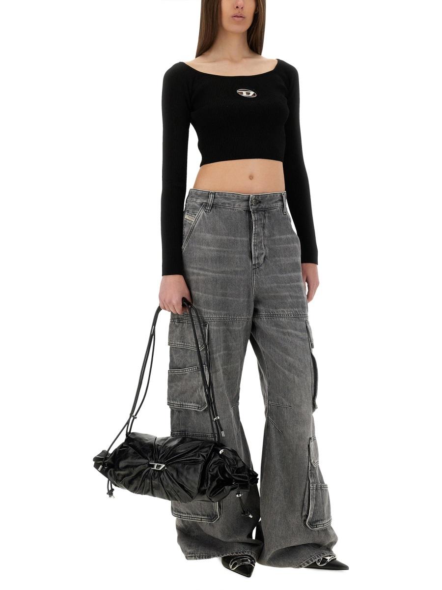 DIESEL Long Sleeve Round Neck Knit Sweater for Women