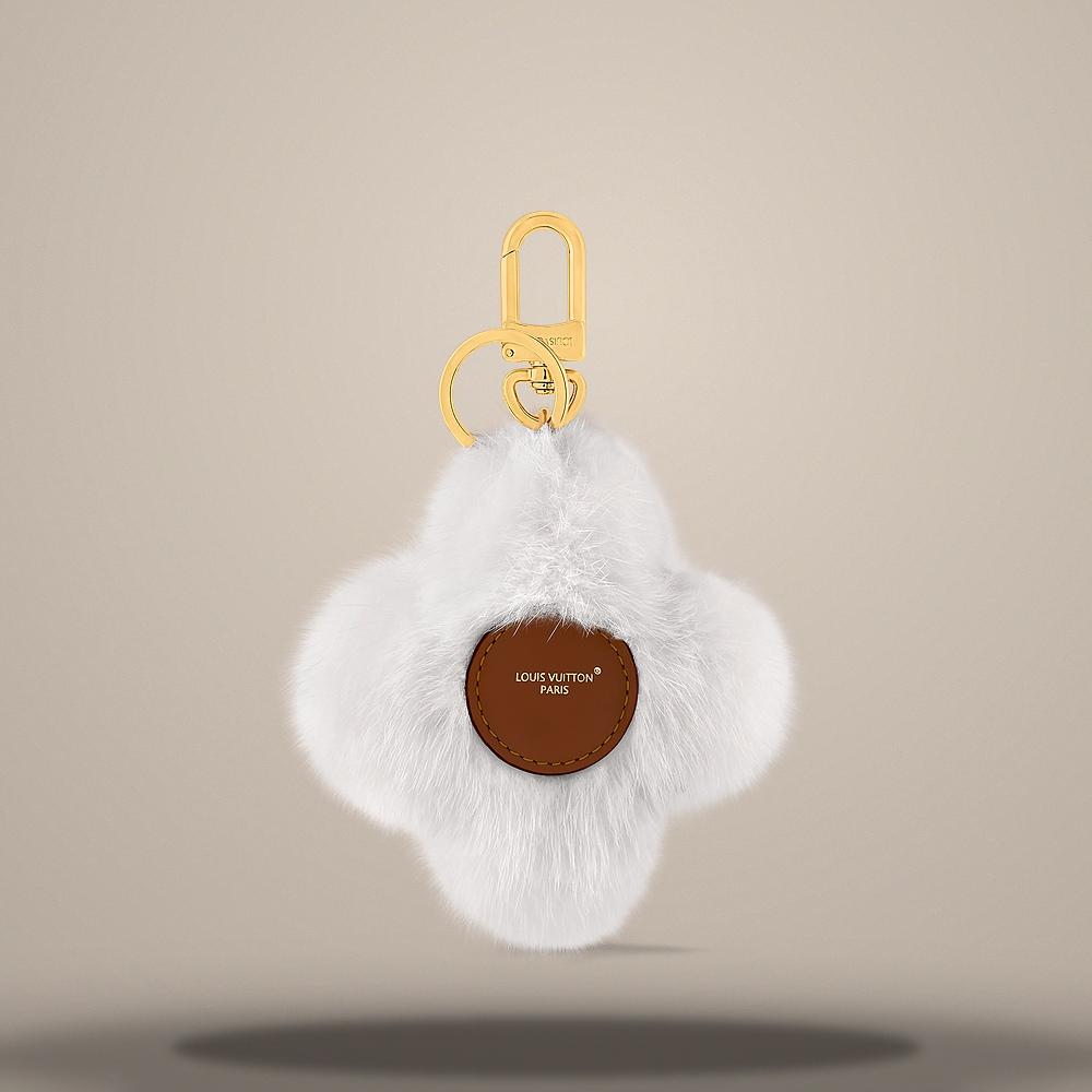 Louis Vuitton Vivienne Faux Fur White Key Holder Keyring
