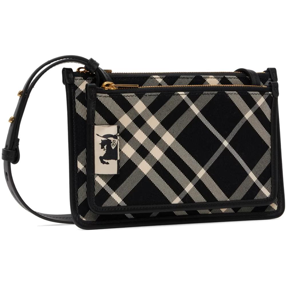 BURBERRY Black Check Jacquard Sling Crossbody Bag 8098198