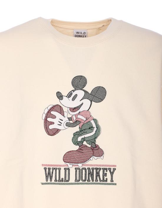 Wild Donkey Natural Long Sleeve Football Graphic Sweatshirt