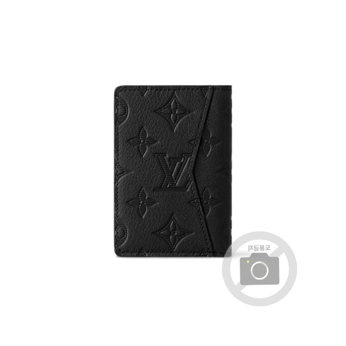 Louis Vuitton Monogram Shadow Gray Leather Card Holder Wallet Unisex