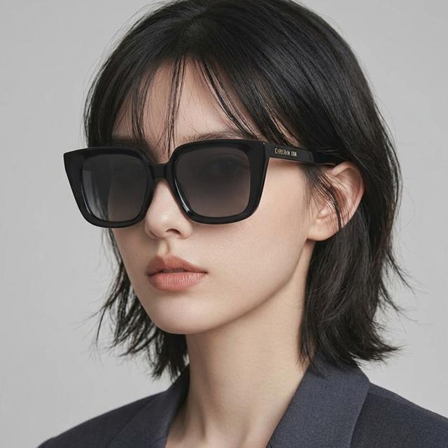 DIOR Black Acetate Oversized Unisex Sunglasses CD40092I 01B