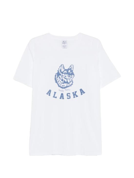 Wild Donkey White Alaska Graphic Short Sleeve T-Shirt