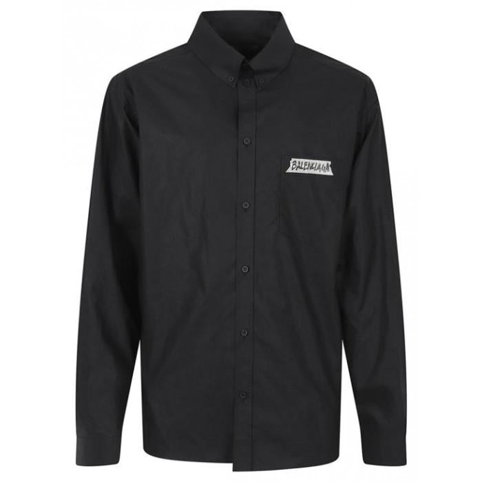 BALENCIAGA Black Masking Tape Long Sleeve Shirt