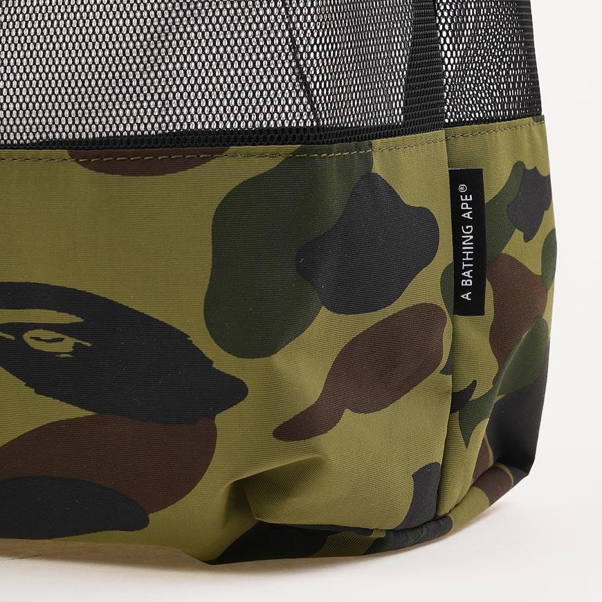 BAPE Unisex First Camo Mesh Tote Bag Green 001BAM 301009 MGRN