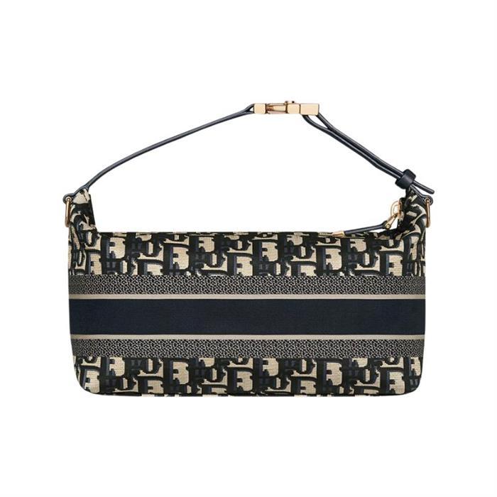 DIOR Travel Nomad Medium Pouch Shoulder Bag Navy Canvas S5554OTZN M928