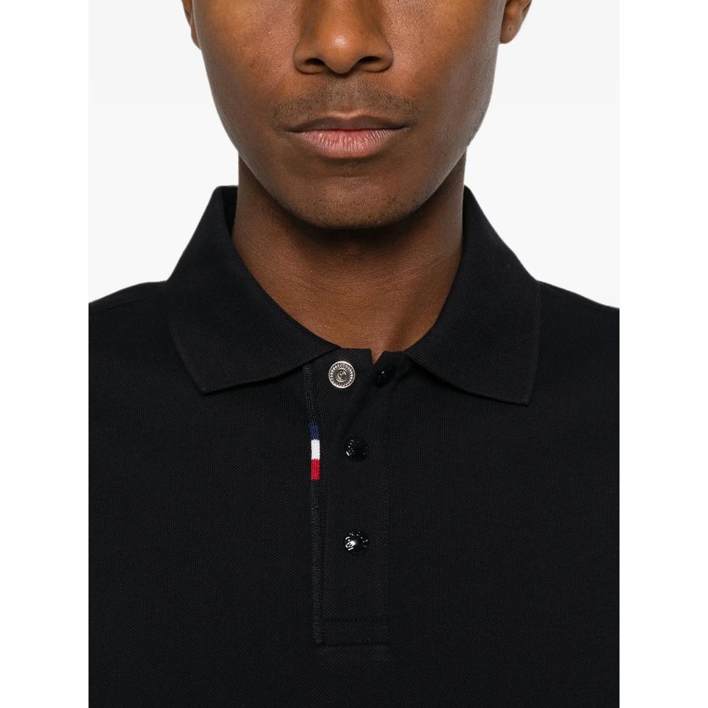 Moncler Logo Perri Men’s Long Sleeve Polo Shirt Navy Cotton