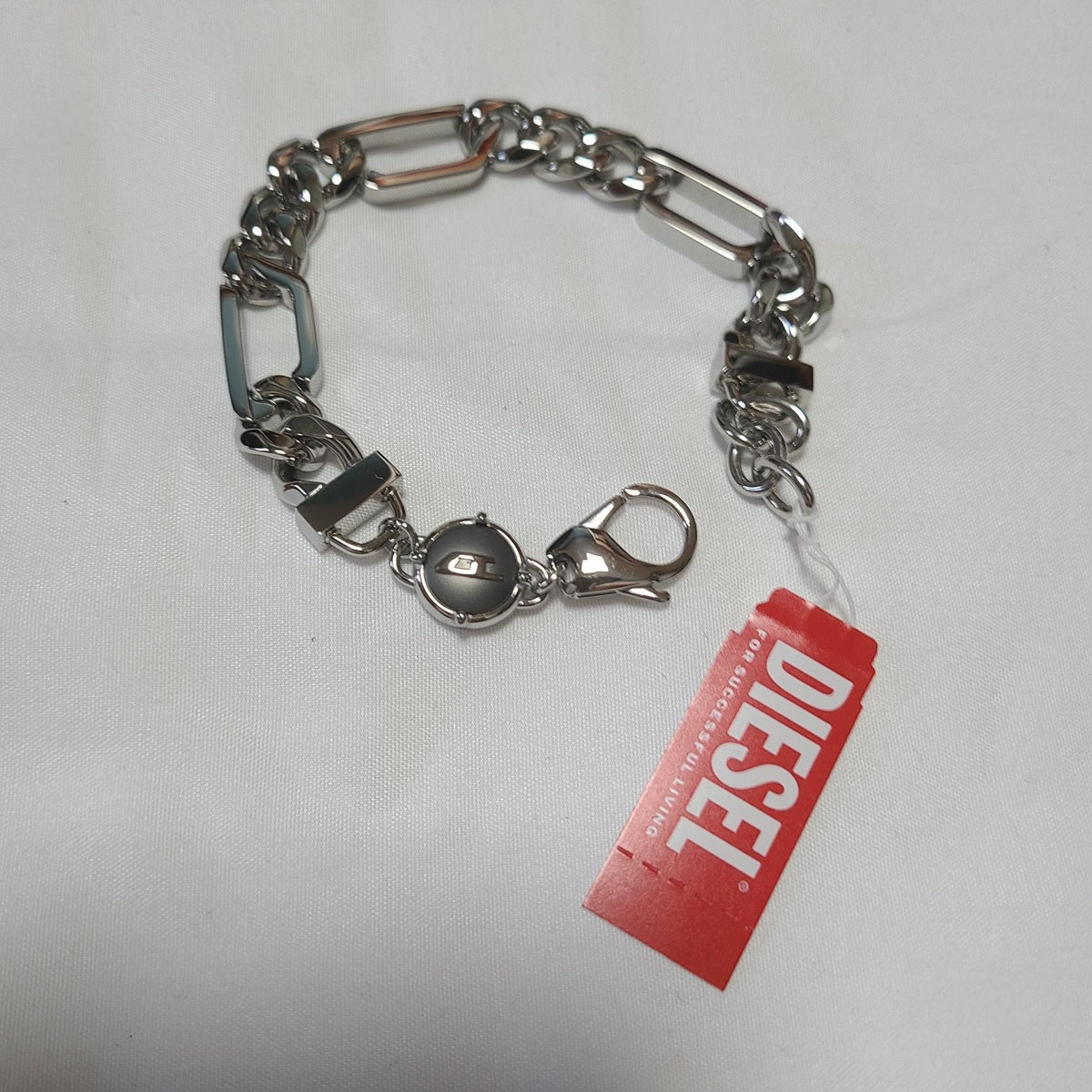 DIESEL Stainless Steel Chain Bracelet Silver Unisex DX1351