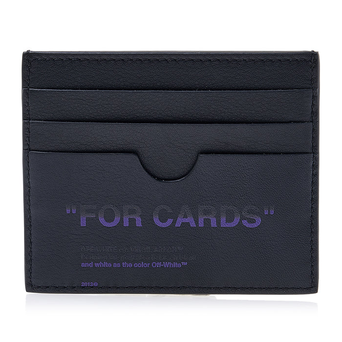 OFF WHITE Quote Leather Card Holder Black