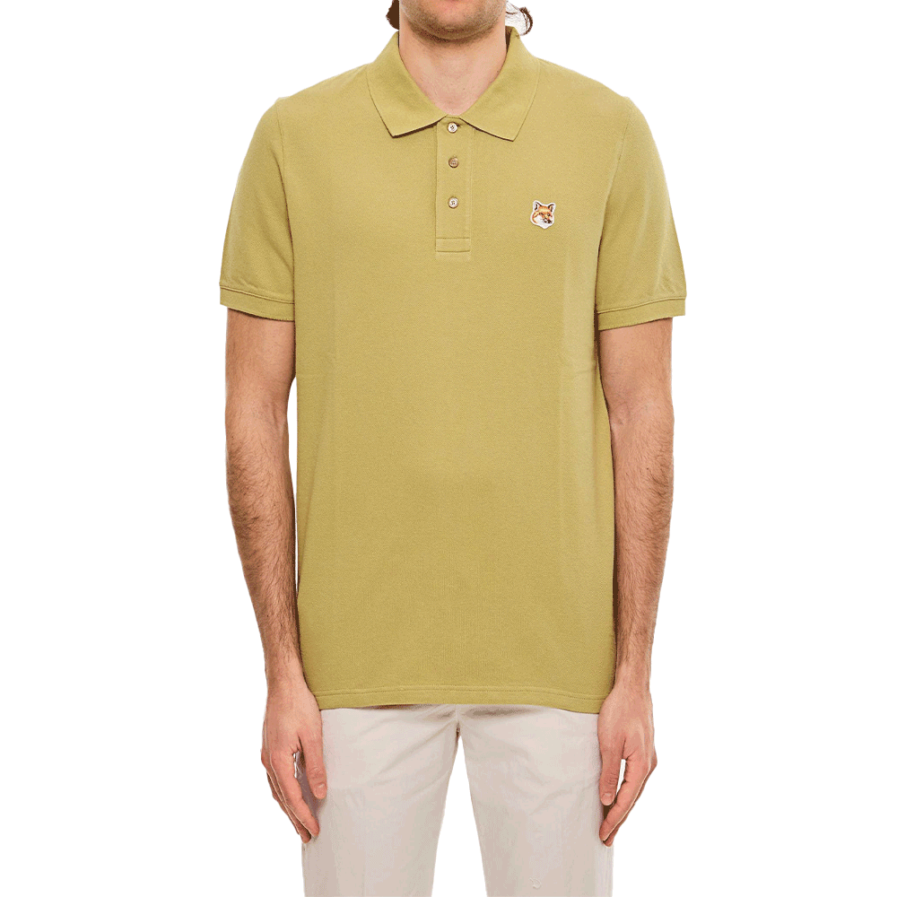 Maison Kitsune Fox Patch Short Sleeve Polo Shirt for Men