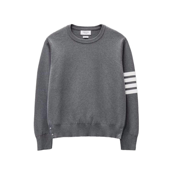 THOM BROWNE 4-Bar Stripe Milano Stitch Wool Crewneck Sweater
