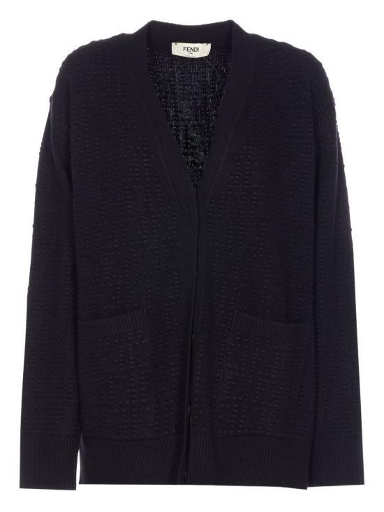 FENDI FF Logo Cashmere Wool Cardigan FZE549 AYM0 F0GME