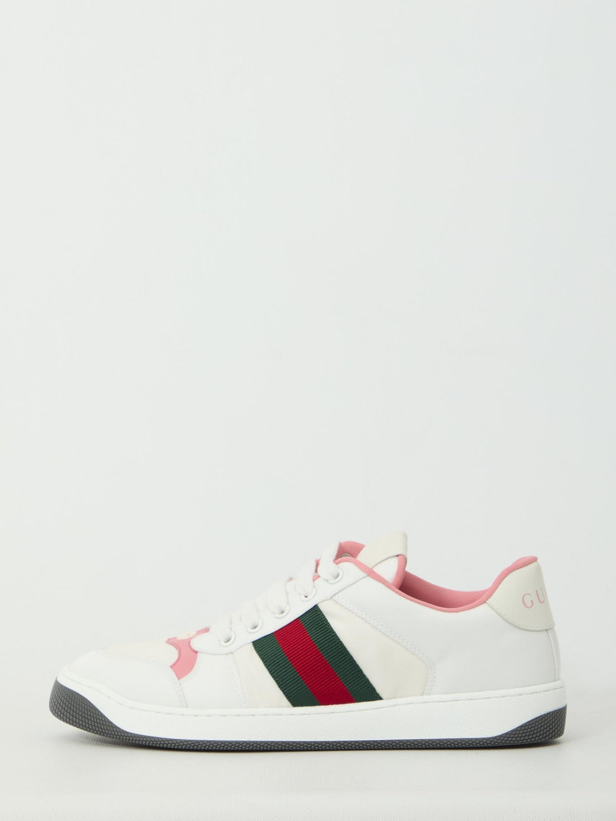 GUCCI White Leather Low Top Sneakers