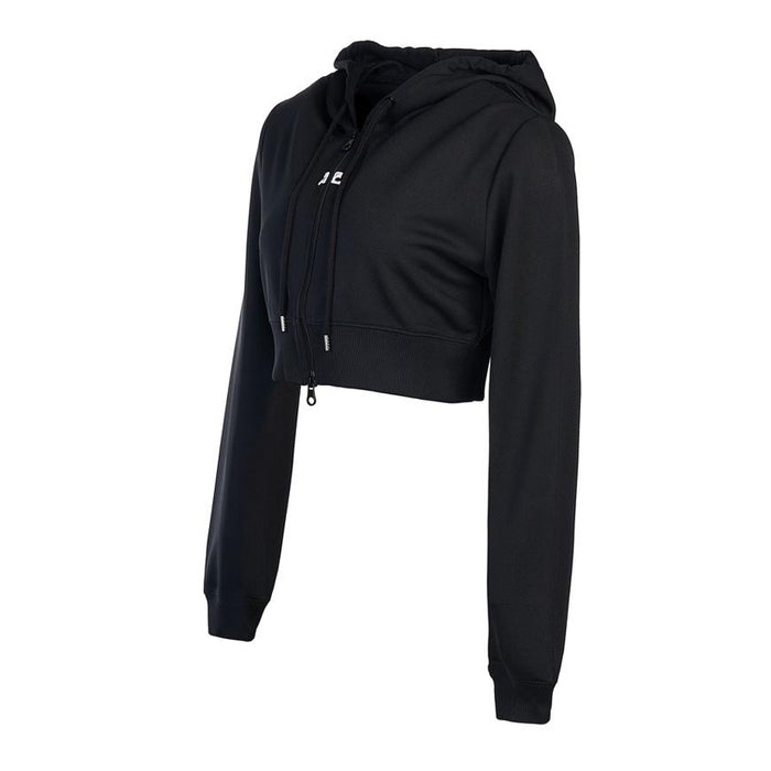 courreges Women’s Hooded Cropped Zip-Up Jacket Black